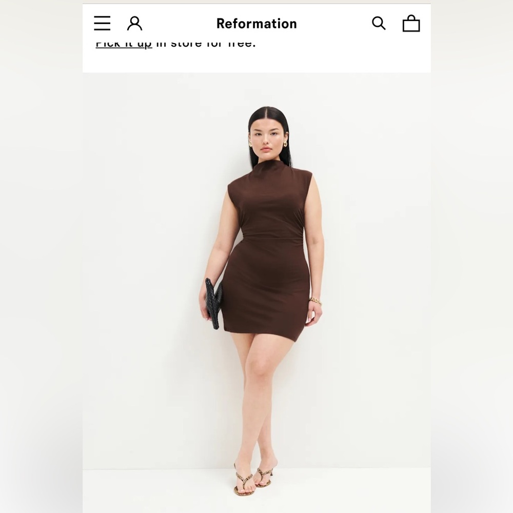Reformation Alden Knit dress M brown
